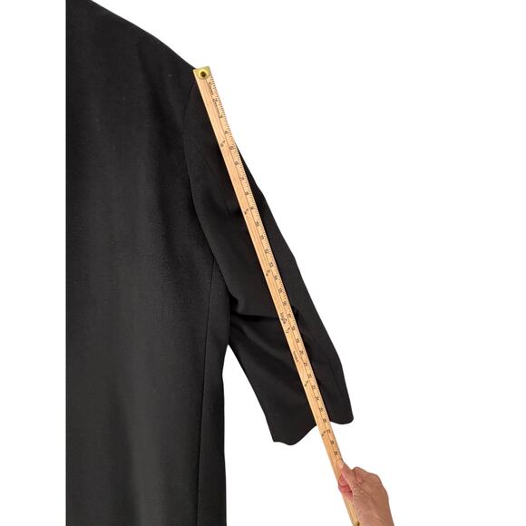 Ralph Lauren Mens Wool Blend Overcoat Size 48L Black Classic Button Front - Picture 8 of 10